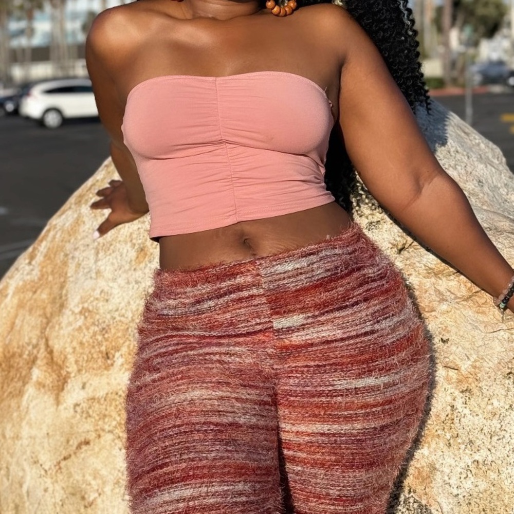 Salmon pink tube mini crop top size medium